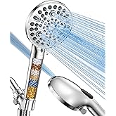 MakeFit Handheld Shower Head with Filter - High Pressure Shower Head with 10 Spray Modes, Hard Water Softener Showerhead with
