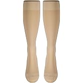 NuVein Medical Compression Stockings, 30-40 mmHg Support, Women & Men Knee Length, Closed Toe, Beige, X-Large