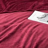MOONLIGHT20015 Fleece King Blanket 270x230 cm Burgundy 400 GSM Silk Touch view 6