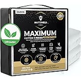 MATTSHIELD Maximum 3-Piece Kit - Waterproof Organic Cotton Terry Mattress Protector Queen + 2 Pillow Protectors - Fitted with Stretchable Pockets - Skin-Friendly, Breathable Mattress Cover