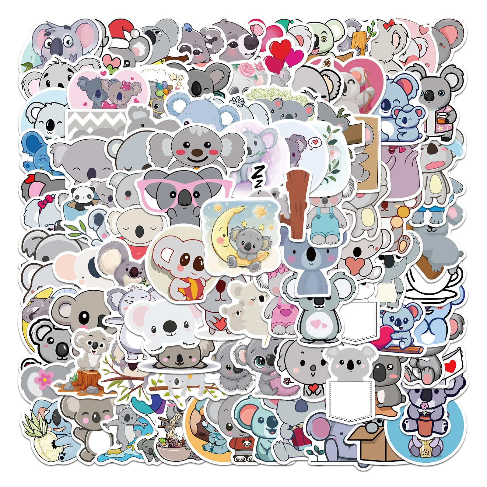 Koala Stickers 100pcs,Aesthetic Decoration Vinyl Stickers for Scrapbook,Laptop,Kid,Teen,Girl
