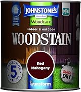 Johnstone's Weathershield Interior Exterior Woodstain Red Mahogany 250ml