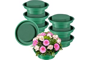 Hahood 8 Packs Green Floral Foam Rounds in Bowls DIY Flower Arrangement Kit for Fresh and Artificial Flowers, 4.7 Inch Diameter, Simple Style, Flower Foam, ARTIFICIAL PLANT