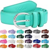 Falari Women Genuine Leather Belt Fashion Dress Belt With Single Prong Buckle 6028-31 Colors