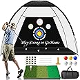 Melanther 10x7ft Golf Practice Net with Golf Mat, Backyard Driving Chipping Swing Training - with Archery Target Balls Bag, Accessories for Men