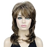 Lydell Long Soft Shaggy Layered Classic Cap Full Synthetic Wigs (12TT26 Brown Highlighted)