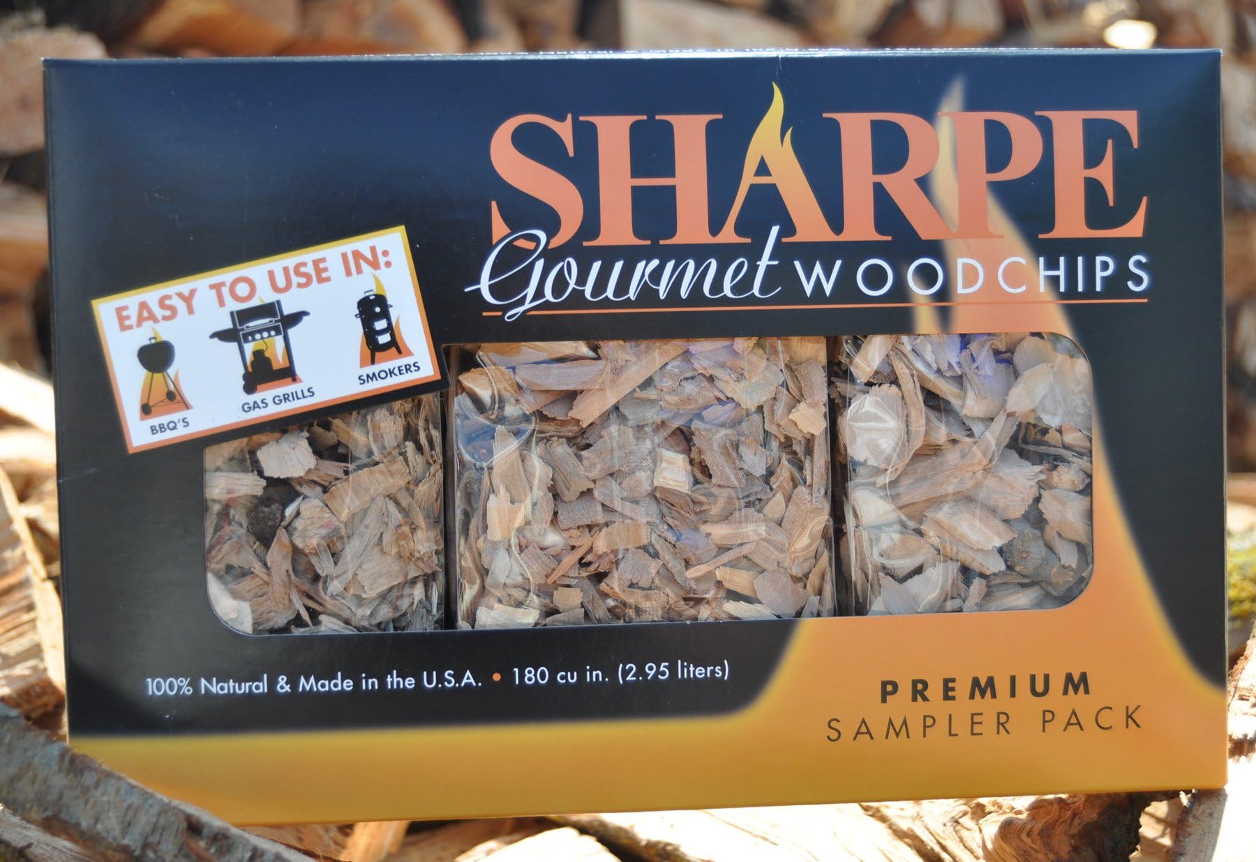 Gourmet Wood Chips - Sampler Pack #4: Alder Chips, Apple Chips, Wine Barrel Chips