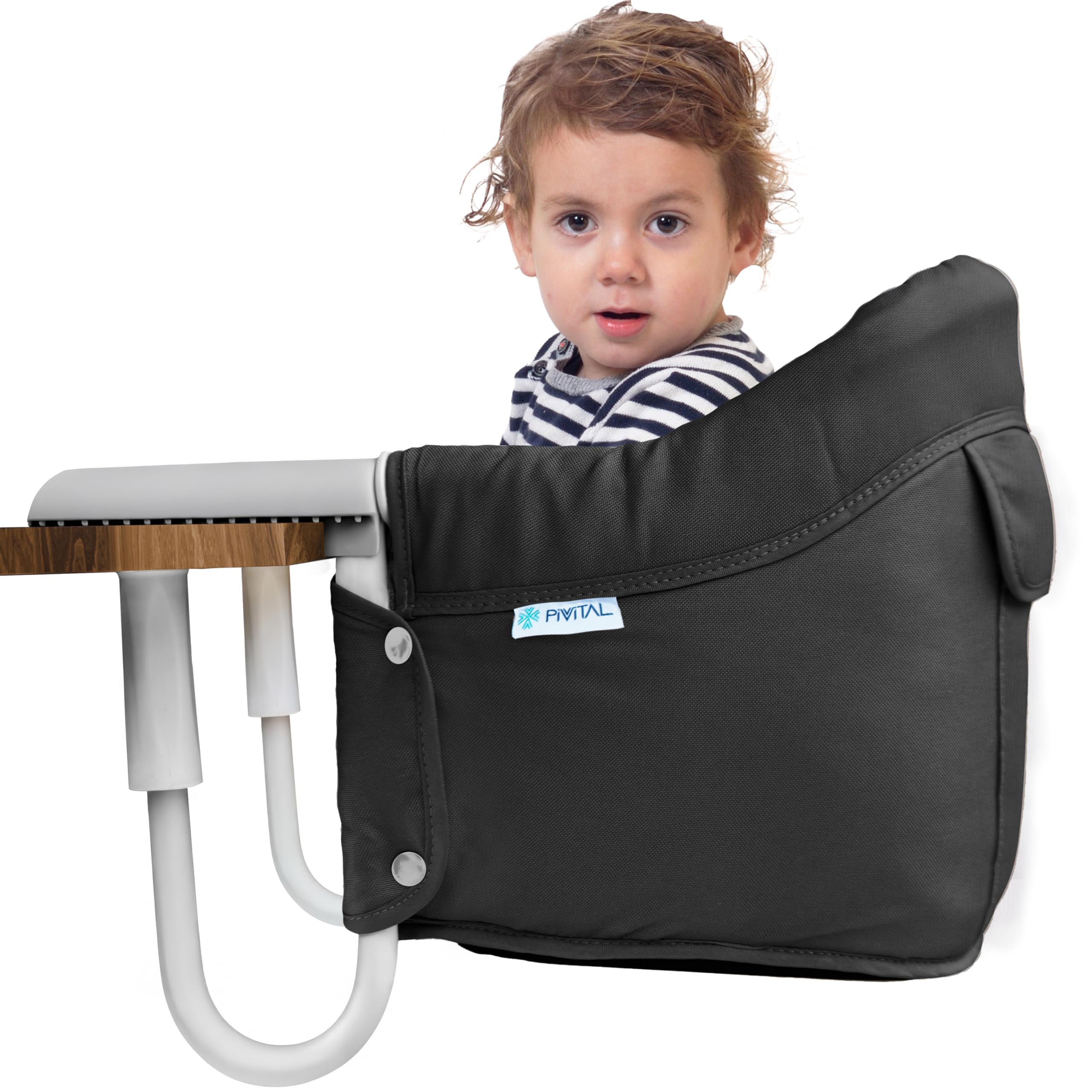 Photo 1 of Portable Hook on High Chair for Baby & Toddler from 6-36 Months – Clip on Baby Seat for Table – Fast Table Chair for Travel & Dining– Including Storage Bag - Black