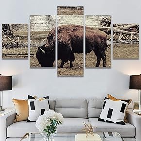 SIGNWIN 5 Panel Canvas Wall Art Modern Art...