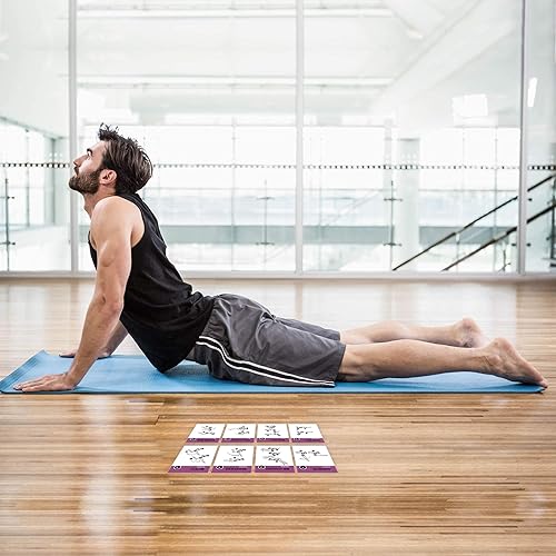 62 Pilates Exercise Cards, for Men/Women: Home, Gym or Studio: 50  Exercises, 12 Stretches Training Exercises