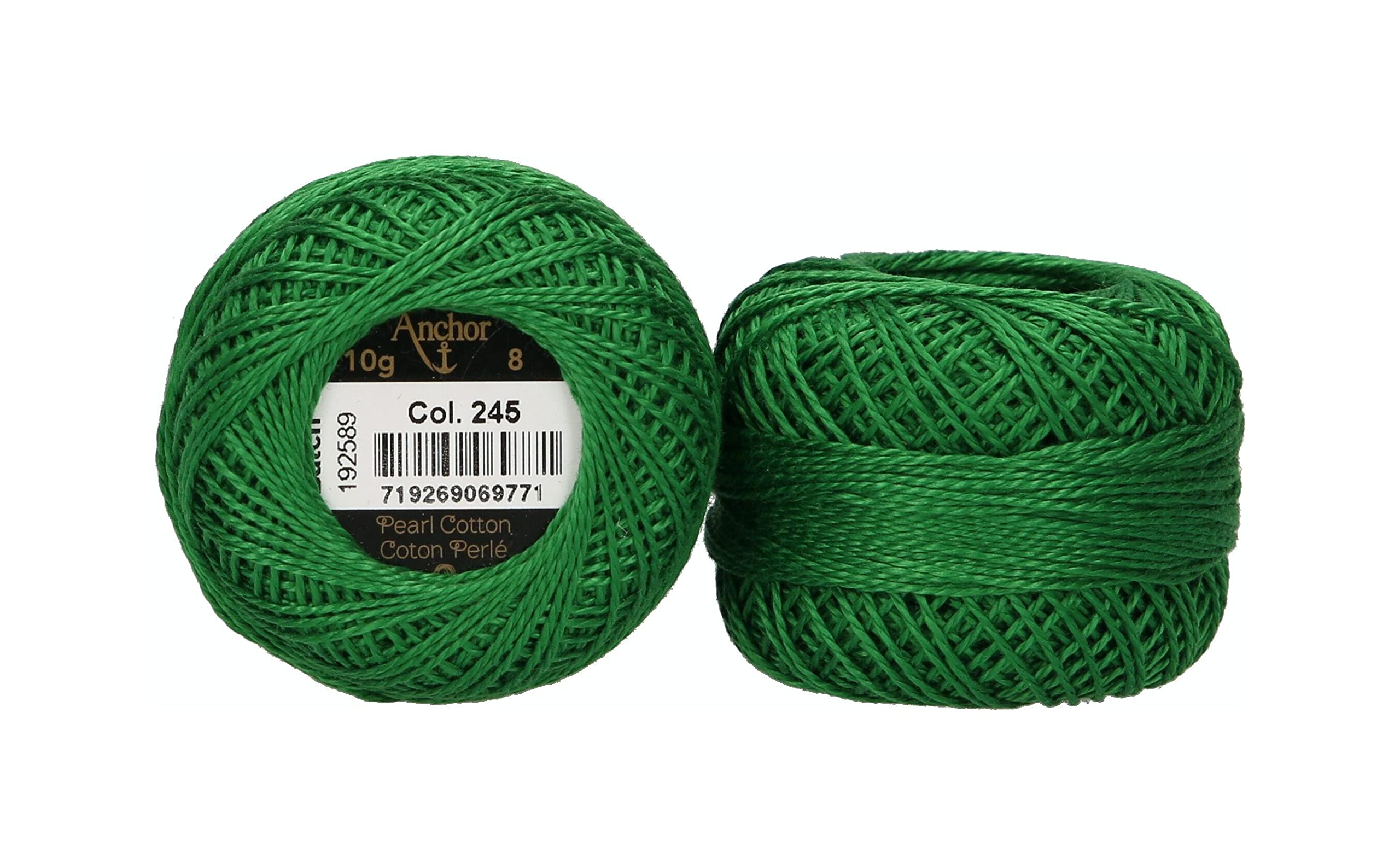 Anchor 4591008-00245 Embroidery Thread, 100% Cotton, Fir Green, Thickness 8, 82 m, 16 g — image 1