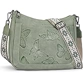 KITEVIUN Crossbody Bags for Women Trendy, Vegan Leather Medium Butterfly Hobo Purse, Women's Shoulder Handbags