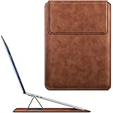 Fintie Sleeve Case for MacBook Air 15.3 M4 M3 M2 A3241 A3114 A2941, MacBook Pro 16 A3403 A3186 A2991 A2485 A2780 A2141, Pro 15 A1707 A1990 - PU Leather Slim Bag Cover with Stand Feature (Brown)