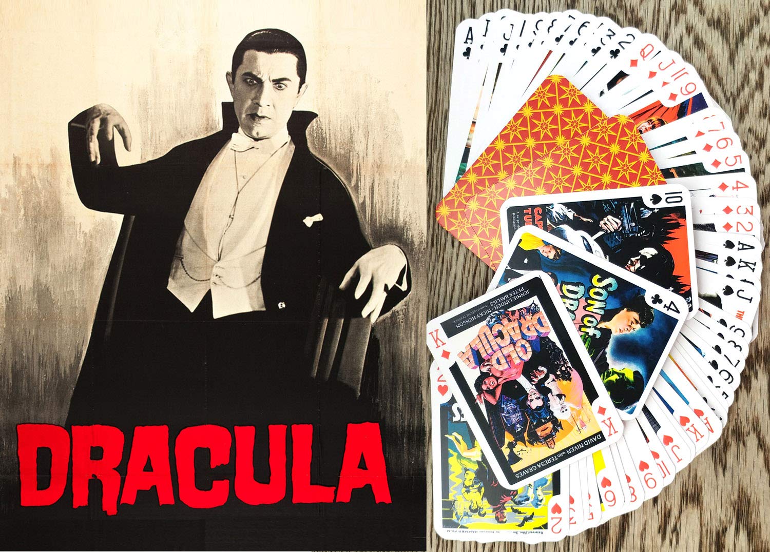 FLONZGIFT Vampires Playing Cards (Poker Deck 54 Cards All Different) Vintage Trash Horror Movie Poster Dracula Nosferatu
