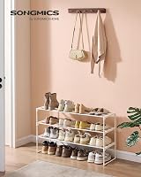 SONGMICS 3-Tier Shoe Rack Storage Organizer 30x92x55 cm Pearl White LSA303W03 view 2