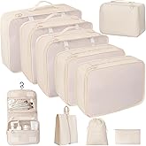 10 Pcs Set Packing Cubes - Travel Packing Organizers, Expandable Suitcase Organizer, Luggage Organizer Bags