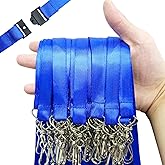DE 25/50Pack Breakaway Lanyards for Id Badges,Teacher Lanyard with J-Hook Bulk Flat Lanyards for Name tag ID Badge Holder