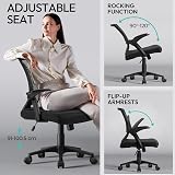 Yaheetech Ergonomic Mesh Office Chair with Flip-Up Armrests Black view 4