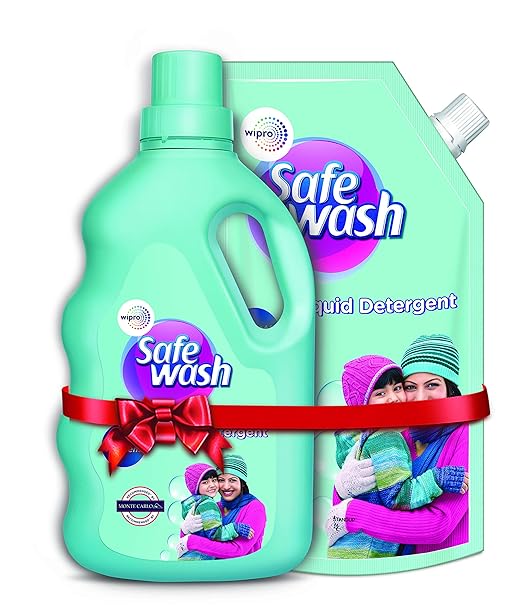 Safewash Woolen Liquid Detergent by Wipro, 1L Bottle + 1L Pouch Free