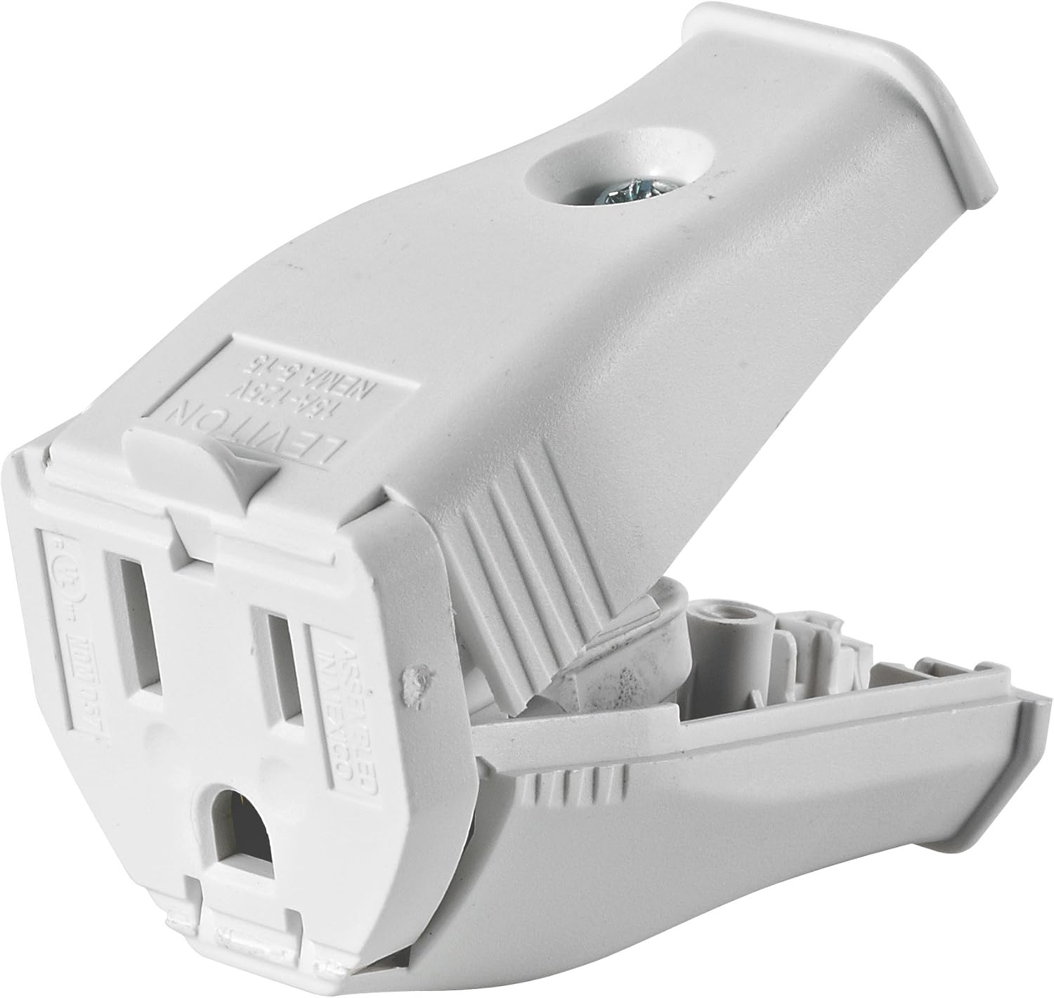 Leviton 3W102HWH Grounding Cord Outlet, White, Wall Outlets Amazon