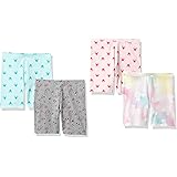 Spotted Zebra Disney | Marvel | Star Wars | Frozen | Princess Girls and Toddlers' Bike Shorts, Pack of 4