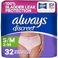 Adult Diapers for Women, Maximum Absorbency Incontinence and Postpartum Underwear Size S/M, Up to 100% Leak Free Bladder Leak