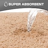 wyewye Microfibre Bath Mat 2cm Thick 40x60cm Camel Non-Slip Absorbent view 5