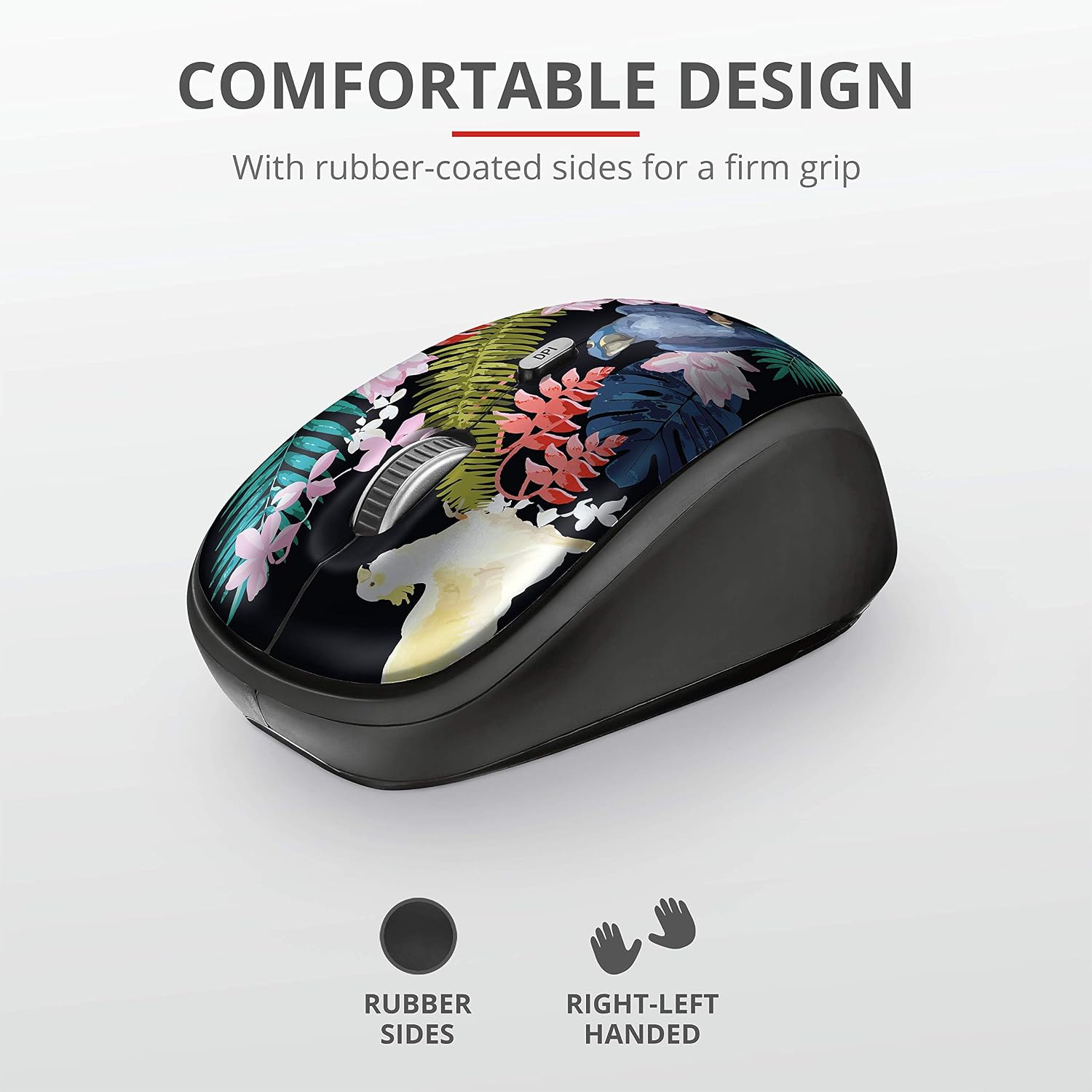 Trust YVI Wireless USB Compact Mouse for Computer and Laptop 800-1600 DPI, Parrot - Image 4