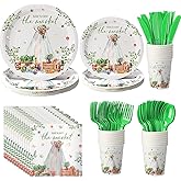 Sunnychicc 168 Pcs She's off The Market Party Supplies Bridal Shower Decorations Include Farmer Market Paper Plates Napkins Cups Fruit Vegetable Theme Disposable Tableware Set Serve for 24 Guests
