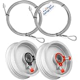 Garage Door Cables and Drums for 7 Ft Door, 8 Ft 6 Inch Long Cable Replacement for Torsion Springs, Garage Door Repair Kit Upgrades of Your Garage Door Springs, Wires and Bottom Brackets