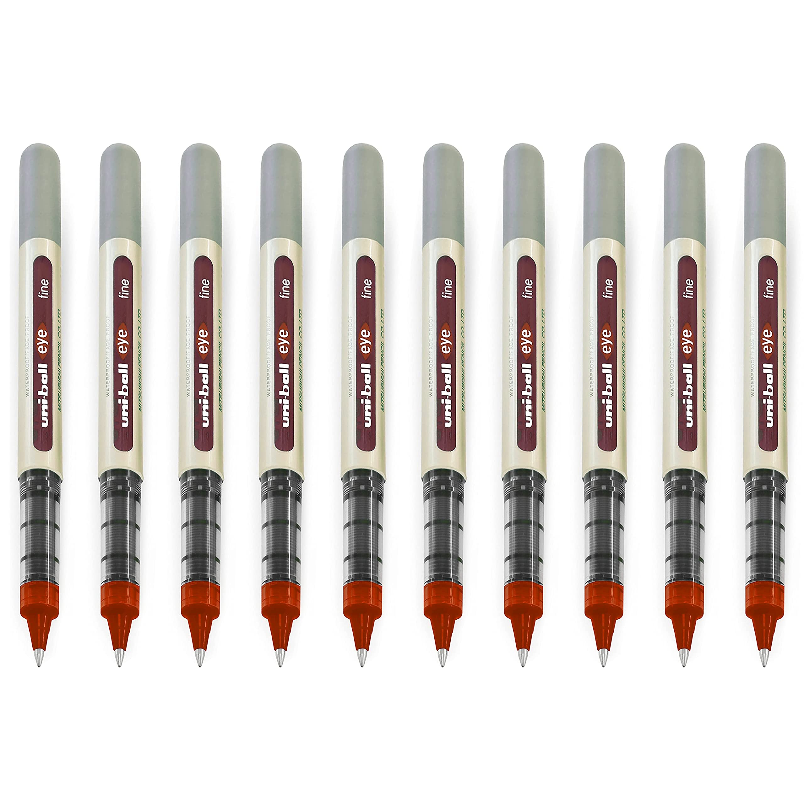 Uni-Ball EYE UB-157 0.7mm Tip Rollerball Pen - Red (Pack of 10)