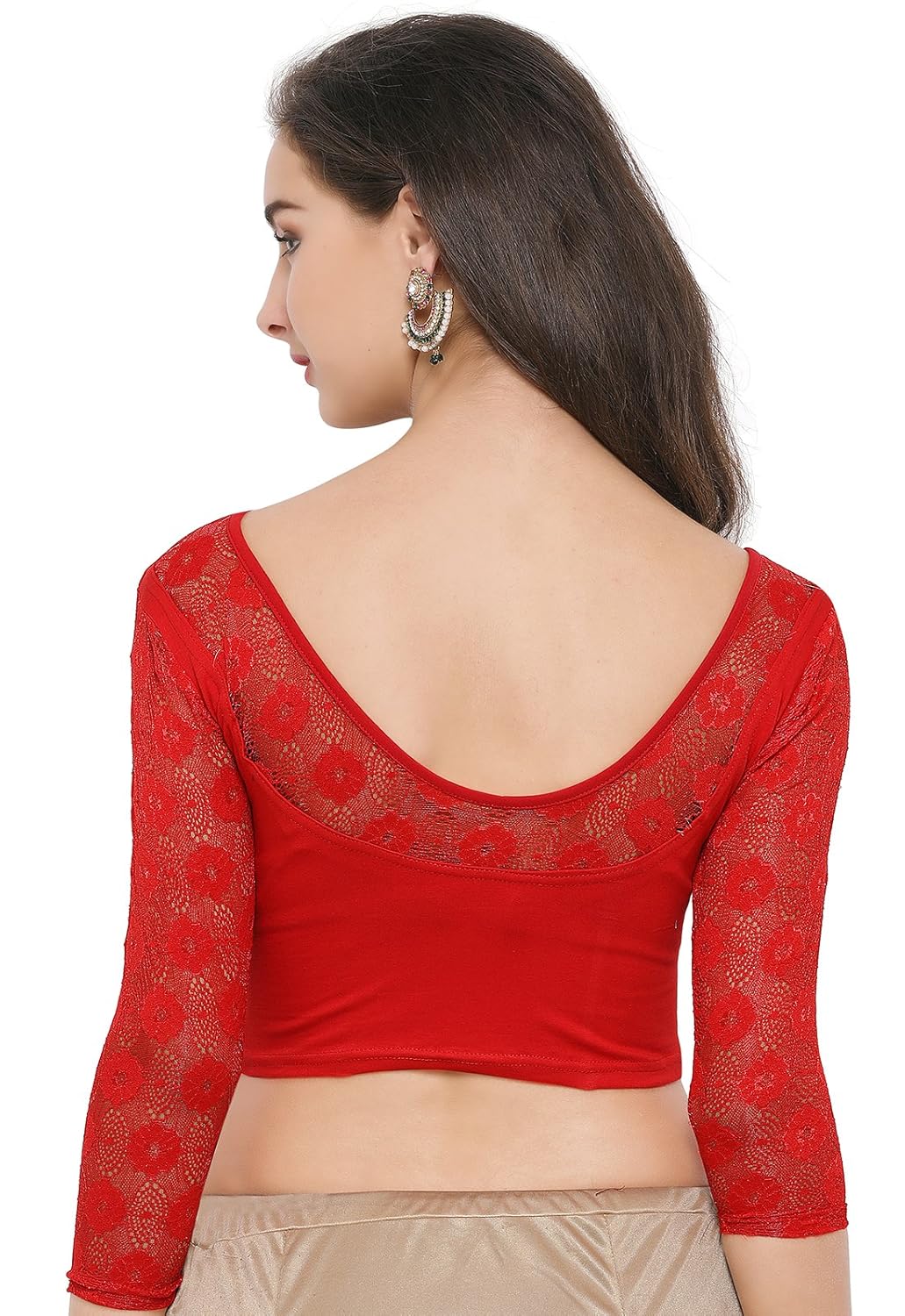 ishin cotton saree blouse(ishinks-1004_red_free size)
