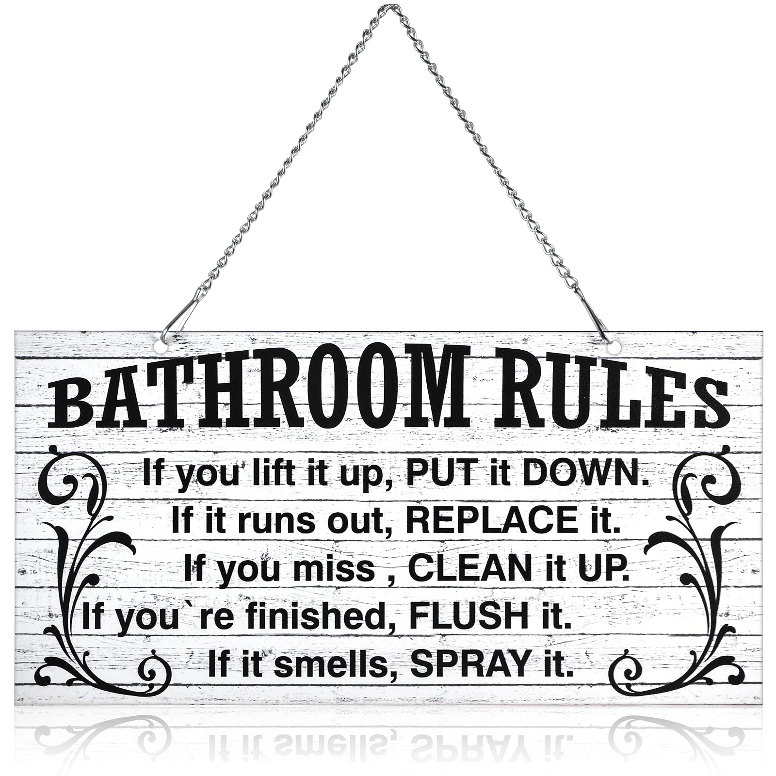 Jetec Bathroom Decor Funny Bathroom Signs Ocean Theme Beach Home Decors Metal Sign Hanging Wall Art Decorative Signs Rustic Wall Art(10 x 5 Inches,White and Black)