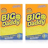 Scrub Daddy Large Sponge - Big Daddy - Scratch-Free Sponge for Dishes and Home, Odor Resistant, Customizable Size, Temperatur
