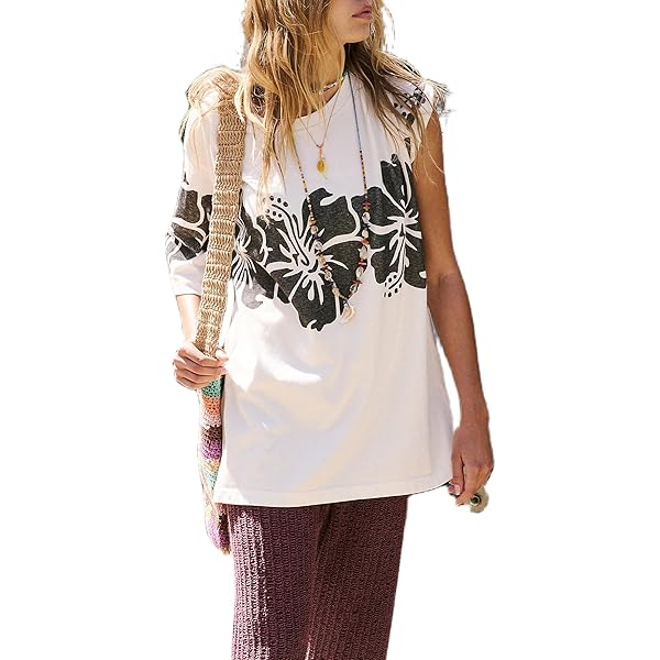 Womens Oversized Vintage Flower Graphic Tees Tops Dupes Y2k