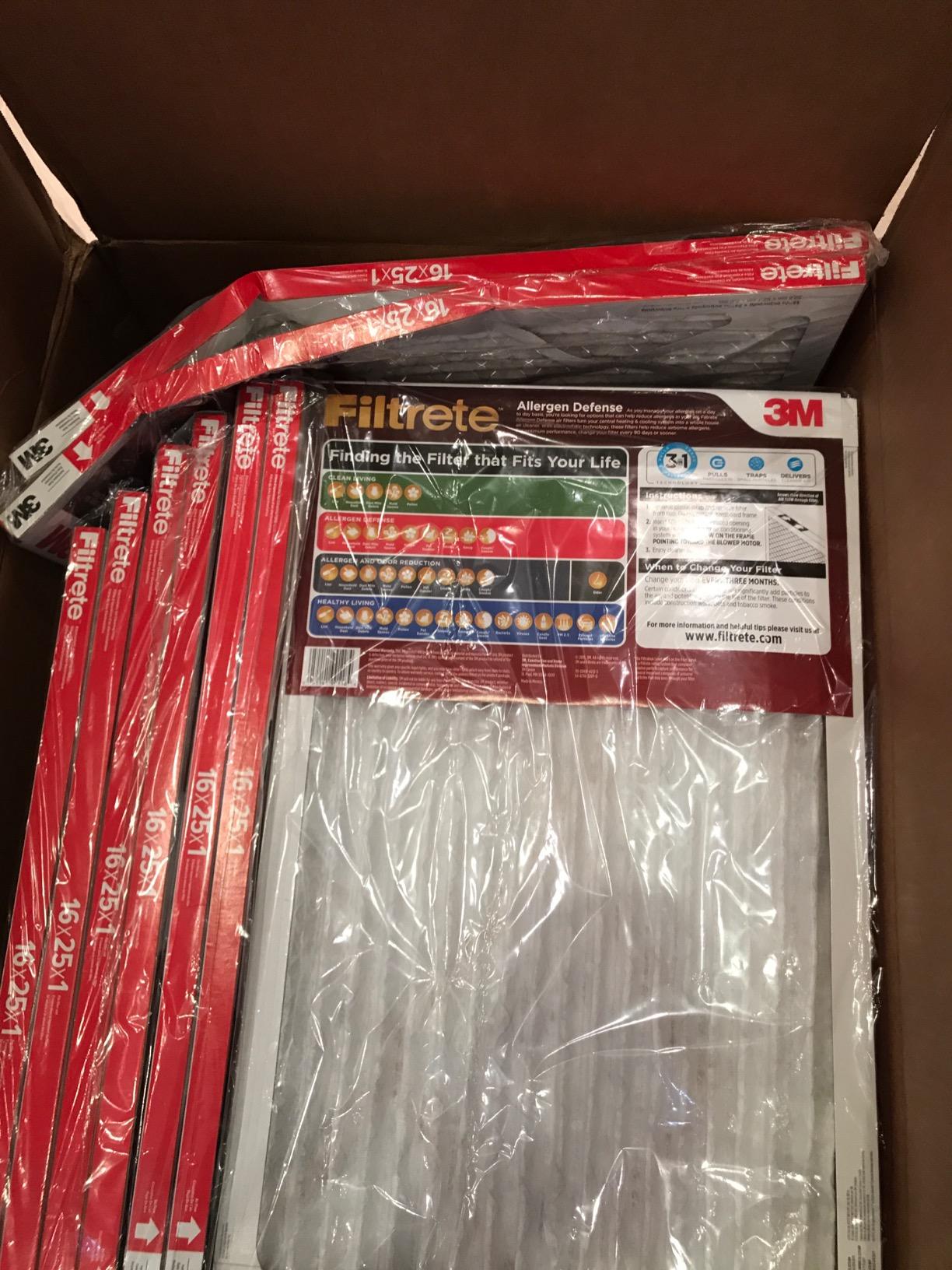 3M Filtrete 16x25x1 Air Filter, Allergen Defense Micro Allergen, MERV 11, MPR 1000 (4- Pack) photo review