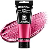 GOTIDEAL Metallic Acrylic Paint Pearl Rose Red Tubes(120ml, 4.1 oz) Non Toxic Non Fading,Rich Pigments for Painters, Adults &amp; Kids, Ideal for Canvas Wood Clay Fabric Ceramic Craft Supplies (Pearl