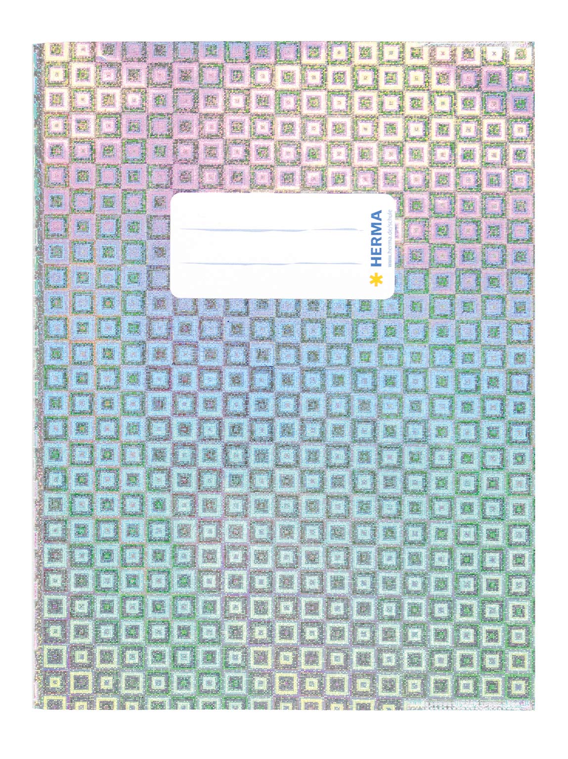 HERMA 19641 Notebook Covers DIN A5 Glamour, Book Covers with Labelling Label, Made of Durable and Wipe-Clean Holographic Polypropylene Film, Set of 10 Exercise Book Protectors for School Books Silver