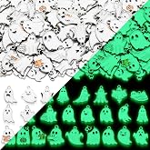 100 Pcs Halloween Ghost Charms for Jewelry Making Glow in The Dark Charms | Spooky Ghost Charms Halloween Alloy Charms for Bracelets Necklace Earrings Jewelry Crafts Making Decorations