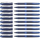 Schneider One Business Rollerball Pen, 0.6 mm Ultra-Smooth Tip, Blue Barrel, Blue Ink, Box of 10 Pens (183003)