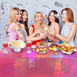 4 Pack Hot Pink Iridescence Plastic Tablecloths