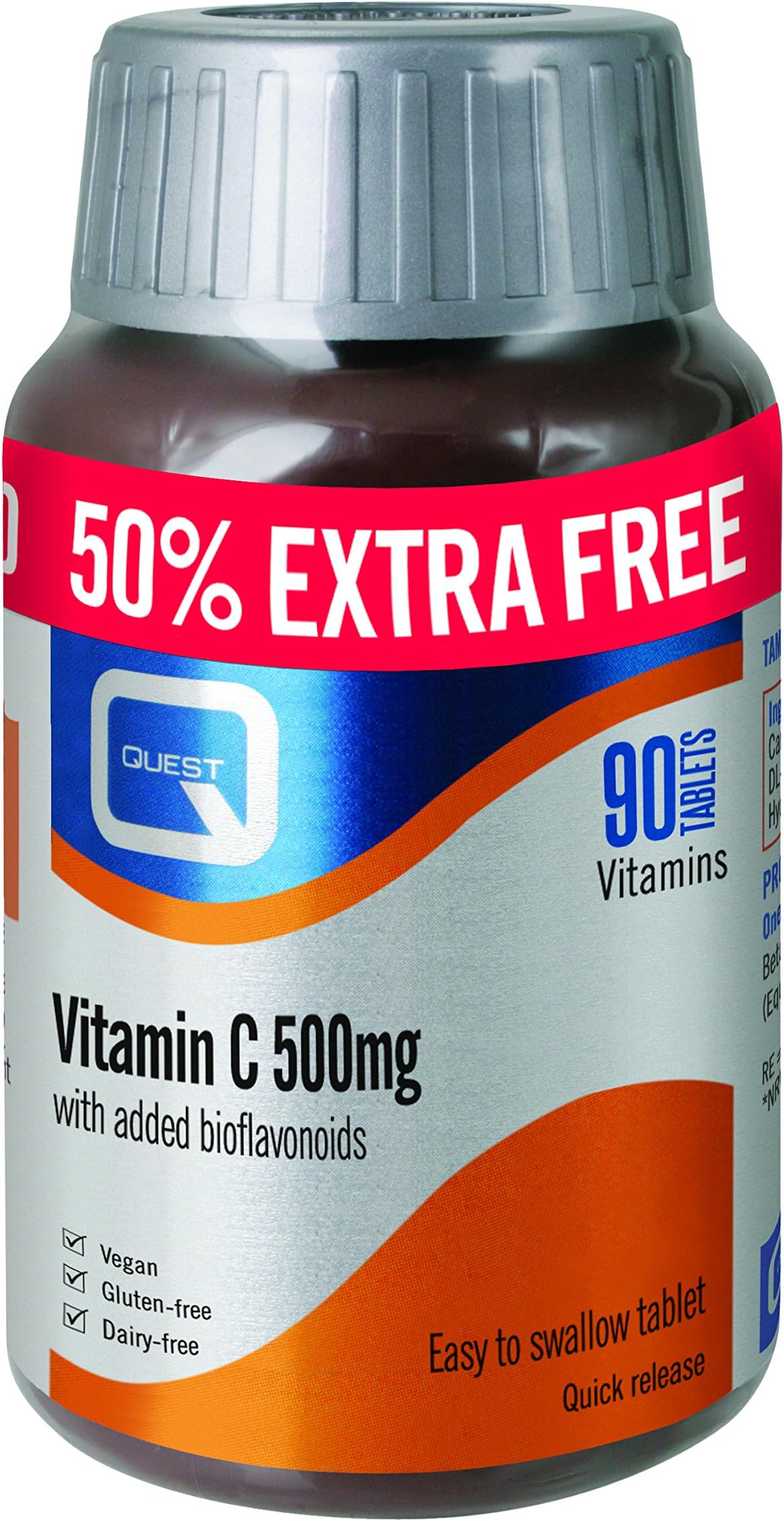 Quest Vitamin C 500mg - Extra Fill 60 + 30s