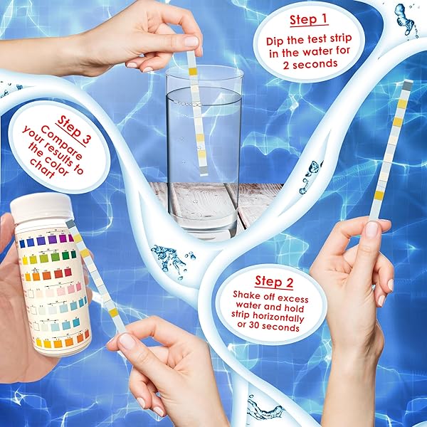 7 IN 1 POOL AND SPA TEST STRIPS, 150 TEST STRIPS, POOL TEST STRIPS, SWIMMING POOL TEST STRIPS, POOL STRIP TEST KIT, POOL TEST STRIPS FOR POOL WATER, HOT TUB AND SPA TEST STRIPS