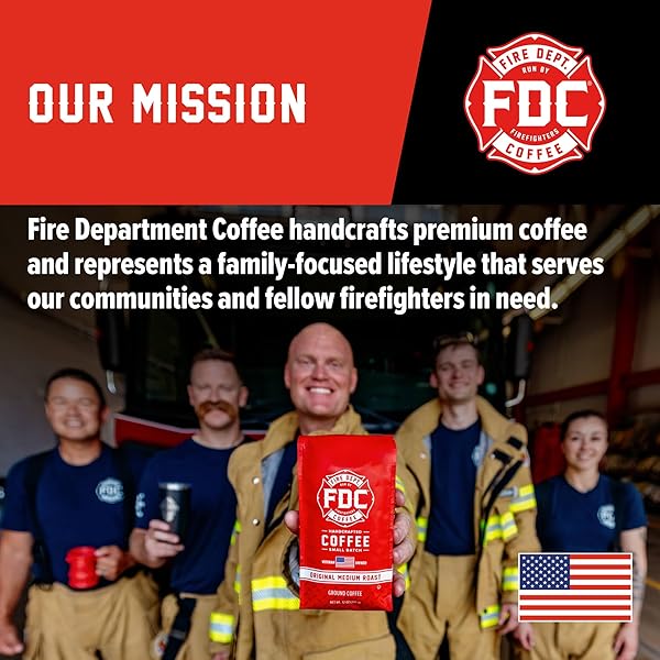 FIRE DEPARTMENT COFFEE – GIVES BACK TO FIREFIGHTERS – FULL-BODIED & BOLD SKULL CRUSHING ESPRESSO GROUND COFFEE – ROASTED IN THE USA – VETERAN OWNED – 12 OZ