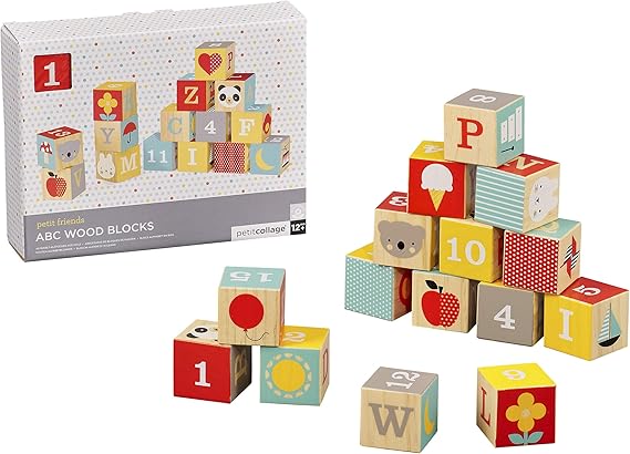 petit collage animal town wooden blocks