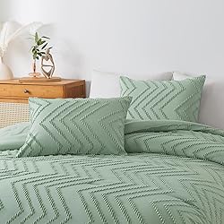 Andency Sage Green Comforter Set Queen, Boho Soft