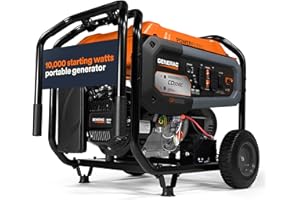 Generac 10,000 Starting Watt Portable Gas Generator - Electric Start - Home Backup or RV Ready - Heavy Duty Frame - Quiet, Long Runtime, Emergency Power - 49-State Compliant
