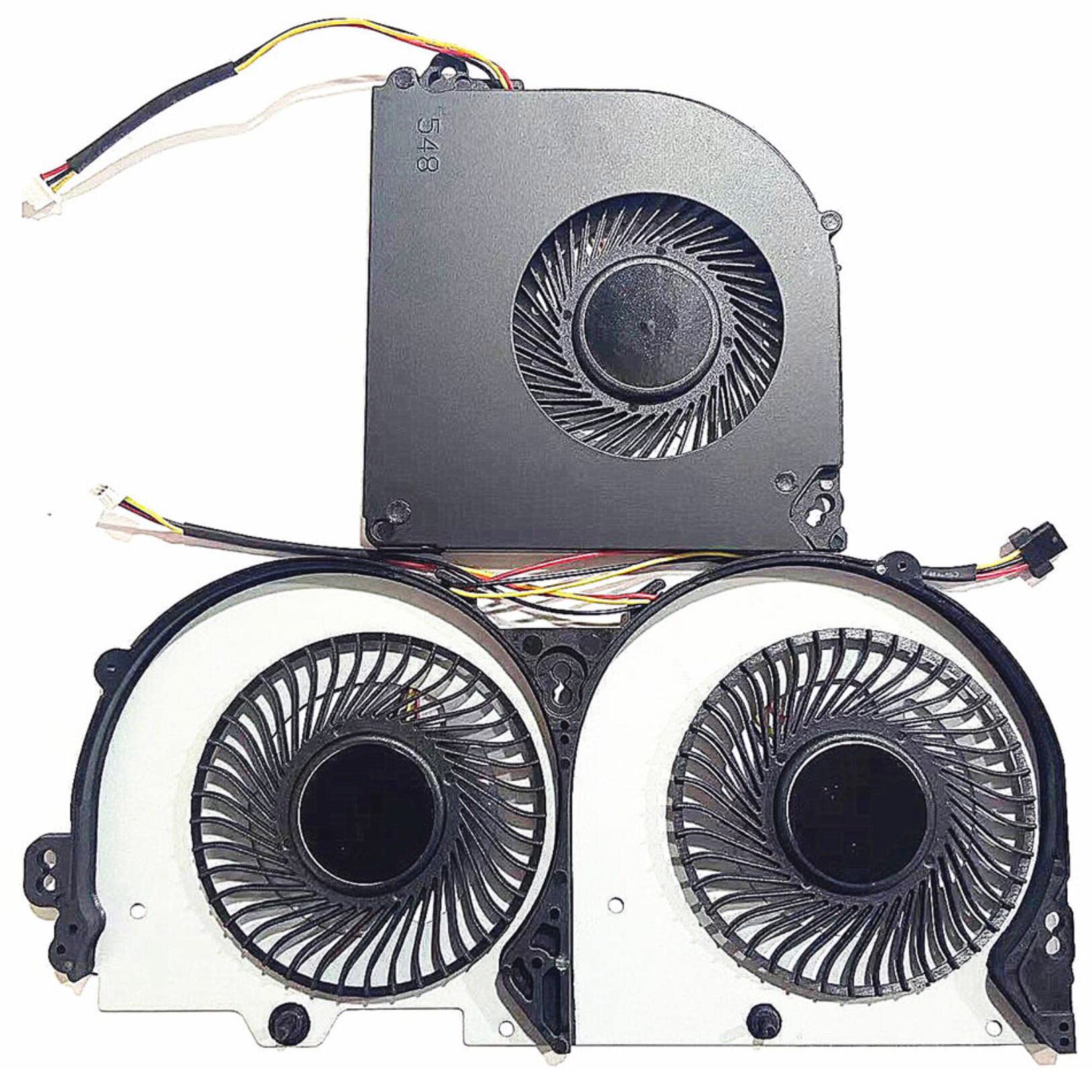 Fleshy Leaf CPU+GPU Cooling Fan Replacement for Clevo P950 P950HR P950ER T97 T96E T800 Series BS5005HS-U3E BS500HS-U3D 6-31-P95E2-101 6-31-P9502-102 DC5V 0.50A 4-Wires Fan