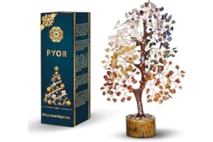 PYOR 7 Chakra Tree of Life - Crystal Tree - Gifts for Women - Crystal Stone - Chakra Decor - House Warming Gifts New Home - Office Desk Decor
