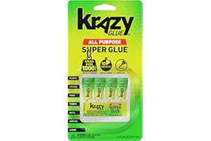 Krazy Glue All Purpose Super Glue Gel with Precision Tip, 0.5g/4 Tubes, Fast Drying No-Run Gel Formula for Household Repairs, School, Office Crafts & DIYs, Bonds Plastic, Wood, Metal, Ceramic & More